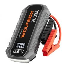 Redresor auto WOLFBOX MegaVolt 12, Clesti pentru pornire motor diesel sau benzina, 2000A, 12V, 12000mAh, USB-A, USB-C, Negru