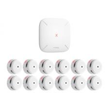 Set 12 detectoare de fum X-SENSE FS121, Statie de baza inclusa, 100dB, Alarma, WiFI, 1x CR123A, Alb