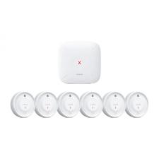 Set 5 detectoare de fum fotoelectrice X-SENSE XS0D-MR61, Statie de baza inclusa, 85dB, Alarma, WiFi, Alb