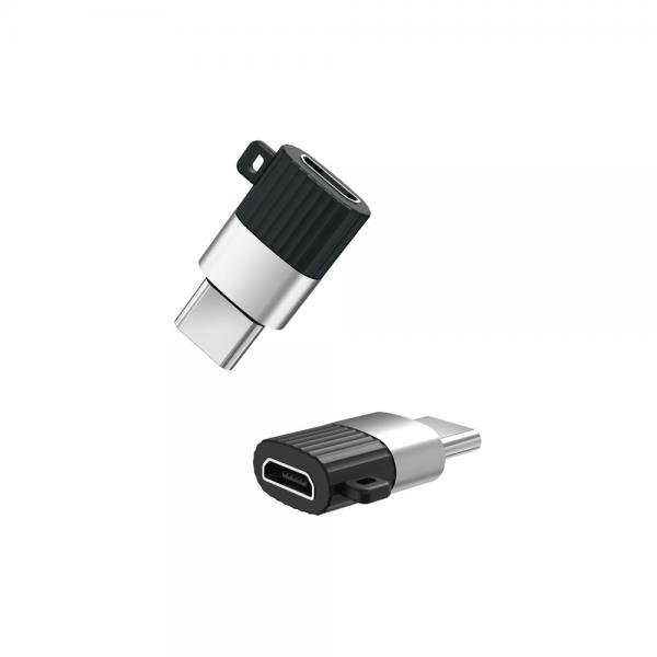 Adaptor XO NB149-A, mama Micro USB la tata USB-C, 2.4A, Negru
