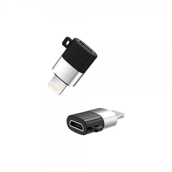 Adaptor XO NB149-B, mama Micro USB la tata Lightning, 2.4A, Negru