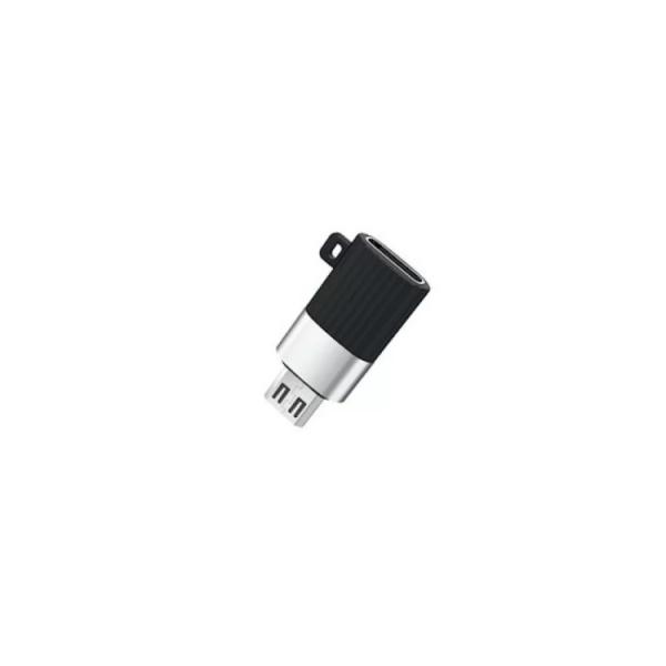 Adaptor XO NB149-C, mama USB Type-C la tata Micro USB, 2.4A, Negru 1 - lerato.ro