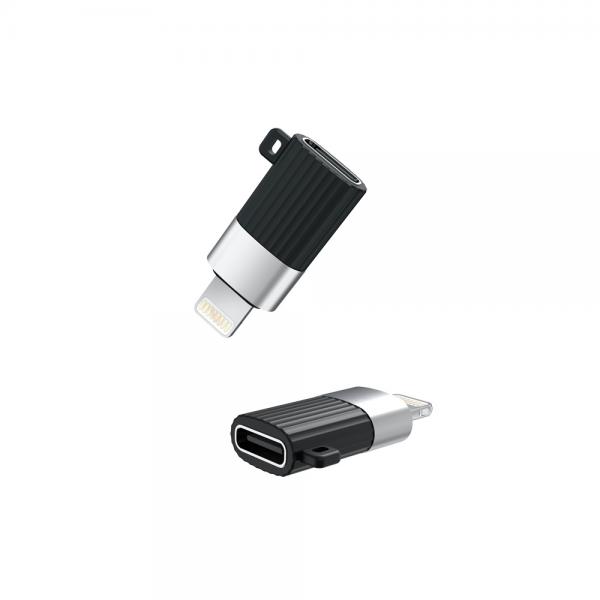 Adaptor XO NB149-D, mama USB Type-C la tata Lightning, 2.4A, Negru