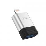 Adaptor XO NB186, mama USB la tata Lightning, Argintiu 2 - lerato.ro