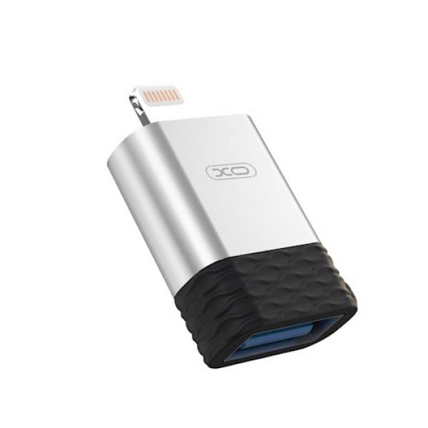 Adaptor XO NB186, mama USB la tata Lightning, Argintiu