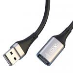 Adaptor XO NB219, mama USB la tata USB, 2m, Negru 4 - lerato.ro