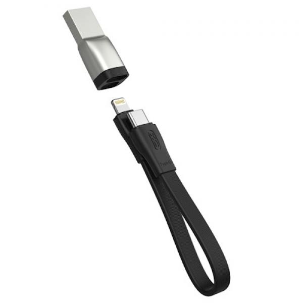 Cablu pentru incarcare si transfer de date XO NB-Q170B, USB Type-C/Lightning, Power Delivery 60W, 0.2m, Negru