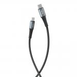 Cablu pentru incarcare si transfer de date XO NB-Q167, 2X USB TYPE-C, 3A, 60W, 1M, NEGRU 2 - lerato.ro