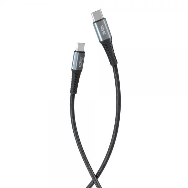 Cablu pentru incarcare si transfer de date XO NB-Q167, 2X USB TYPE-C, 3A, 60W, 1M, NEGRU 1 - lerato.ro