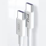Cablu pentru incarcare si transfer de date XO NB-Q190A, 2X USB TYPE-C, 3A, 60W, 1M, ALB 3 - lerato.ro