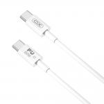 Cablu pentru incarcare si transfer de date XO NB-Q190B, 2X USB TYPE-C, 3A, 60W, 2M, ALB 2 - lerato.ro