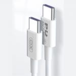 Cablu pentru incarcare si transfer de date XO NB-Q190B, 2X USB TYPE-C, 3A, 60W, 2M, ALB