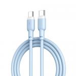 Cablu pentru incarcare si transfer de date XO NB208B, 2x USB Type-C, Power Delivery 60W, 1m, Albastru 2 - lerato.ro