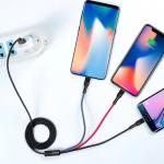 Cablu pentru incarcare si transfer de date XO NB 54 3 IN 1, USB TYPE-C/LIGHTNING/MICRO-USB, 3A, 1.2M, NEGRU 6 - lerato.ro