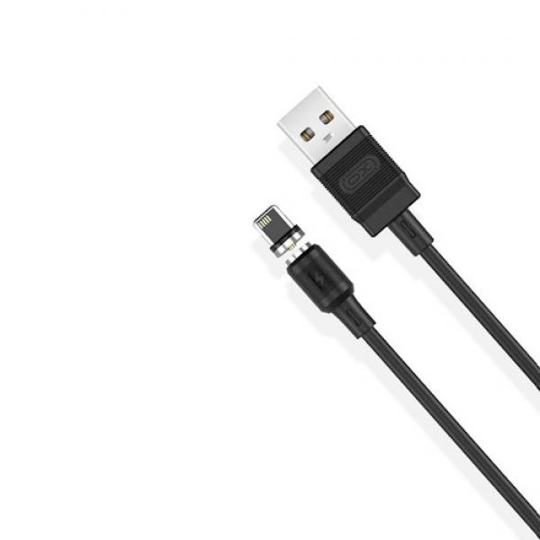 Cablu pentru incarcare si transfer de date XO NB187 Magnetic, USB/Lightning, 2.1A, 1 m, Negru 1 - lerato.ro