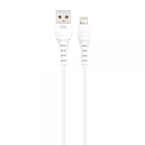 Cablu pentru incarcare si transfer de date XO NB-Q165, USB/Lightning, 3A, 1 m, Alb