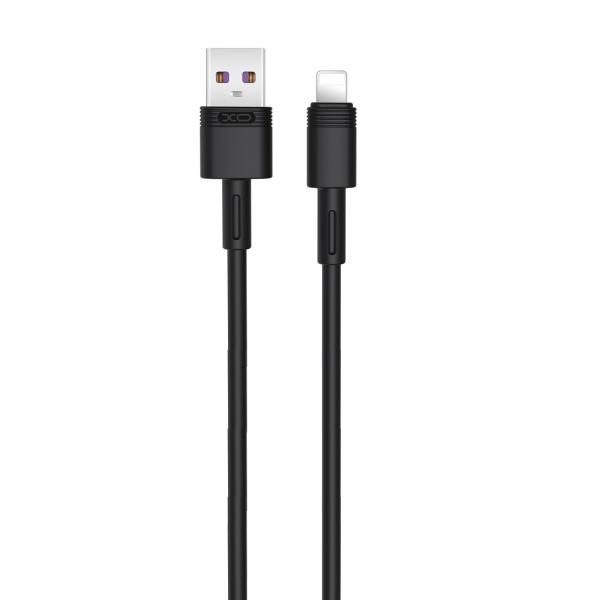 Cablu pentru incarcare si transfer de date XO NB-Q166, USB/Lightning, 5A, 1 m, Negru 1 - lerato.ro