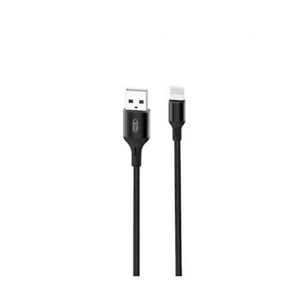Cablu pentru incarcare si transfer de date XO NB143, USB/Lightning, 2.4A, 1 m, Negru