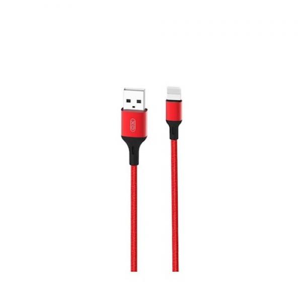 Cablu pentru incarcare si transfer de date XO NB143, USB/Lightning, 2.4A, 2 m, Rosu 1 - lerato.ro