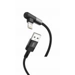 Cablu pentru incarcare si transfer de date XO NB152 Elbow, USB/Lightning, 2.4A, 1m, Negru 2 - lerato.ro