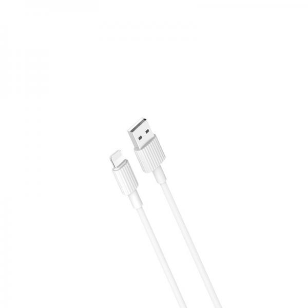 Cablu pentru incarcare si transfer de date XO NB156, USB/Lightning, 2.4A, 1 m, Alb 1 - lerato.ro