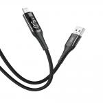Cablu pentru incarcare si transfer de date XO NB162, Digital Display, USB/Lightning, 2.4A, 1 m, Negru 2 - lerato.ro
