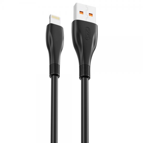 Cablu pentru incarcare si transfer de date XO NB185, USB/Lightning, 6A, 1 m, Negru