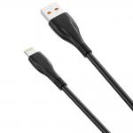 Cablu pentru incarcare si transfer de date XO NB185, USB/Lightning, 6A, 1 m, Negru
