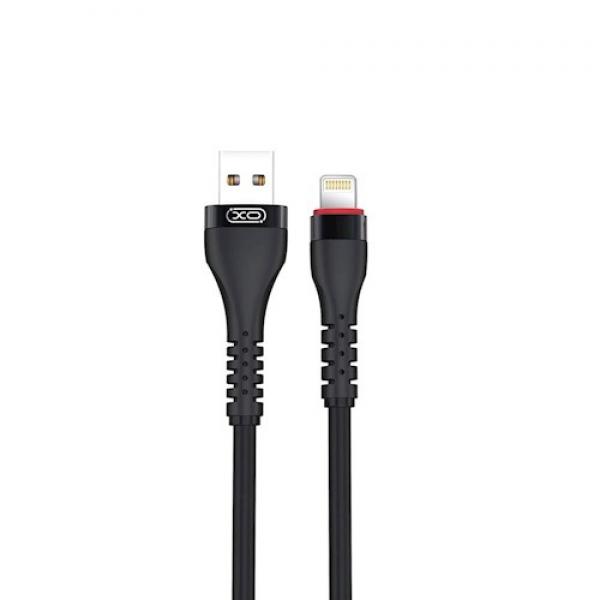 Cablu pentru incarcare si transfer de date XO NB213, USB/Lightning, 2.4A, 1 m, Negru