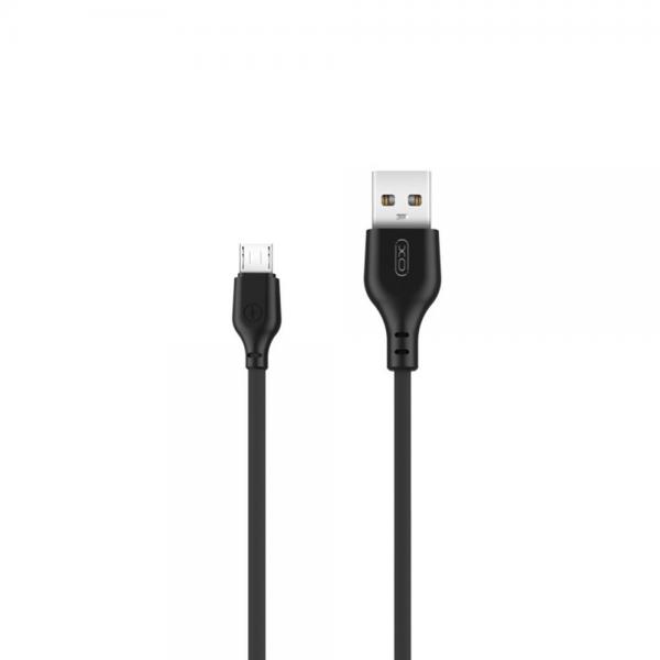 Cablu pentru incarcare si transfer de date XO NB103, USB/MICRO-USB, 2.1A, 1 m, Negru