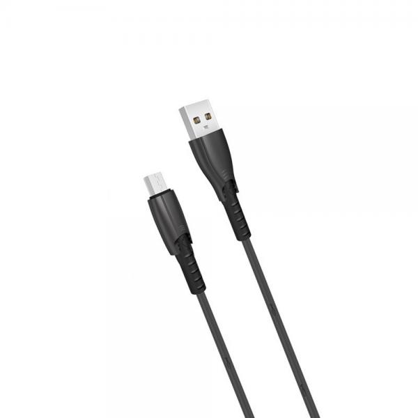 Cablu pentru incarcare si transfer de date XO NB135, USB/MICRO-USB, 2.4A, 1 m, Negru