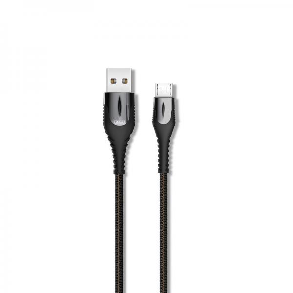 Cablu pentru incarcare si transfer de date XO NB138, LED, USB/MICRO-USB, 2.4A, 1 m, Negru 1 - lerato.ro