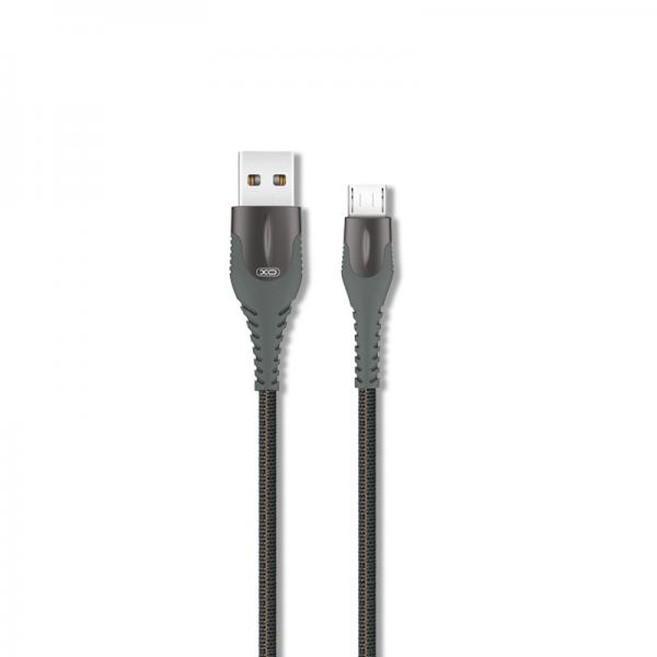 Cablu pentru incarcare si transfer de date XO NB138, LED, USB/MICRO-USB, 2.4A, 1 m, Verde