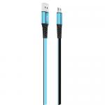 Cablu pentru incarcare si transfer de date XO NB154, USB/MICRO-USB, 2A, 1 m, Albastru 2 - lerato.ro