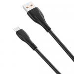 Cablu pentru incarcare si transfer de date XO NB185, USB/Micro-USB, 6A, 1 m, Negru