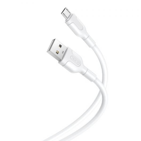 Cablu pentru incarcare si transfer de date XO NB212, USB/Micro-USB, 2.4A, 1 m, Alb
