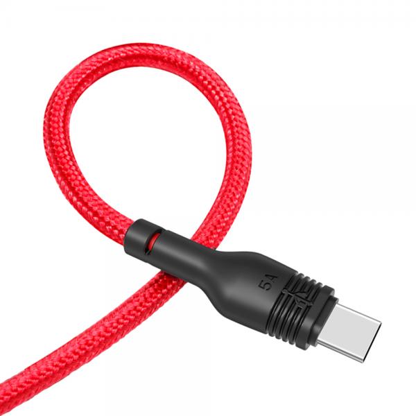 Cablu pentru incarcare si transfer de date XO NB55, USB/MICRO-USB, 5A, 1 m, Rosu