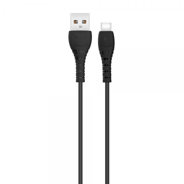 Cablu pentru incarcare si transfer de date XO NB-Q165, USB/USB Type-C, 3A, 1 m, Negru