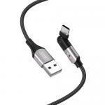Cablu pentru incarcare si transfer de date XO NB176 Rotary Elbow, USB/USB Type-C, 2.4A, 1.2 m, Negru 2 - lerato.ro