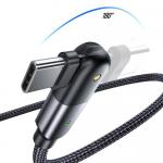 Cablu pentru incarcare si transfer de date XO NB176 Rotary Elbow, USB/USB Type-C, 2.4A, 1.2 m, Negru