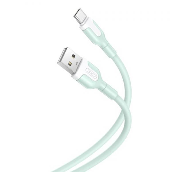 Cablu pentru incarcare si transfer de date XO NB212, USB/USB-C, 2.1A, 1 m, Verde