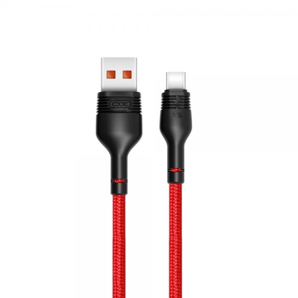 Cablu pentru incarcare si transfer de date XO NB55, USB/USB Type-C, 5A, 1 m, Rosu 1 - lerato.ro