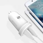Incarcator auto XO TZ08, Dual USB 2.1A, Cablu USB-C 1m inclus, Alb 3 - lerato.ro