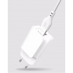 Incarcator retea XO L35D, Dual USB, 2.1A, 10W, Cablu Lightning inclus, Alb