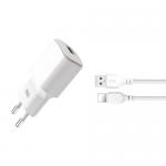 Incarcator retea XO L73, USB, 12W, 2.4A, Cablu Lightning inclus, Alb 2 - lerato.ro