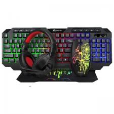 Kit gaming 4 in 1 XTRIKE ME CMX-415, Tastatura RGB, mouse, casti si mousepad, conexiune USB, Negru