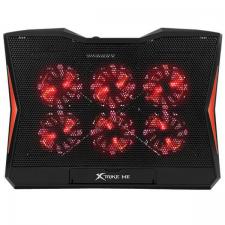 Cooler laptop gaming XTRIKE ME FN-811, Compatibil cu laptop de maxim 17 inch, 6 vemtilatoare, 2400 rpm, 2xUSB, Iluminare LED rosu, Ajustabil, 368 x 273 x 28mm, Negru