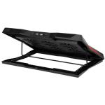 Cooler laptop gaming XTRIKE ME FN-811, Compatibil cu laptop de maxim 17 inch, 6 vemtilatoare, 2400 rpm, 2xUSB, Iluminare LED rosu, Ajustabil, 368 x 273 x 28mm, Negru 4 - lerato.ro