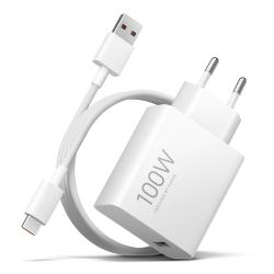 Incarcator retea Xiaomi MY-19-ER, 100W, 6.1A, 1xUSB-A, Fast Charging, Cablu USB-A la USB-C inclus, Alb