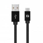 Cablu pentru incarcare si transfer de date Xqisit Cotton, USB-A la USB-C, 1.8m, Negru 2 - lerato.ro